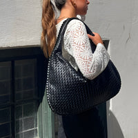 Structured Tote Bag, Textured Everyday Shoulder Bag