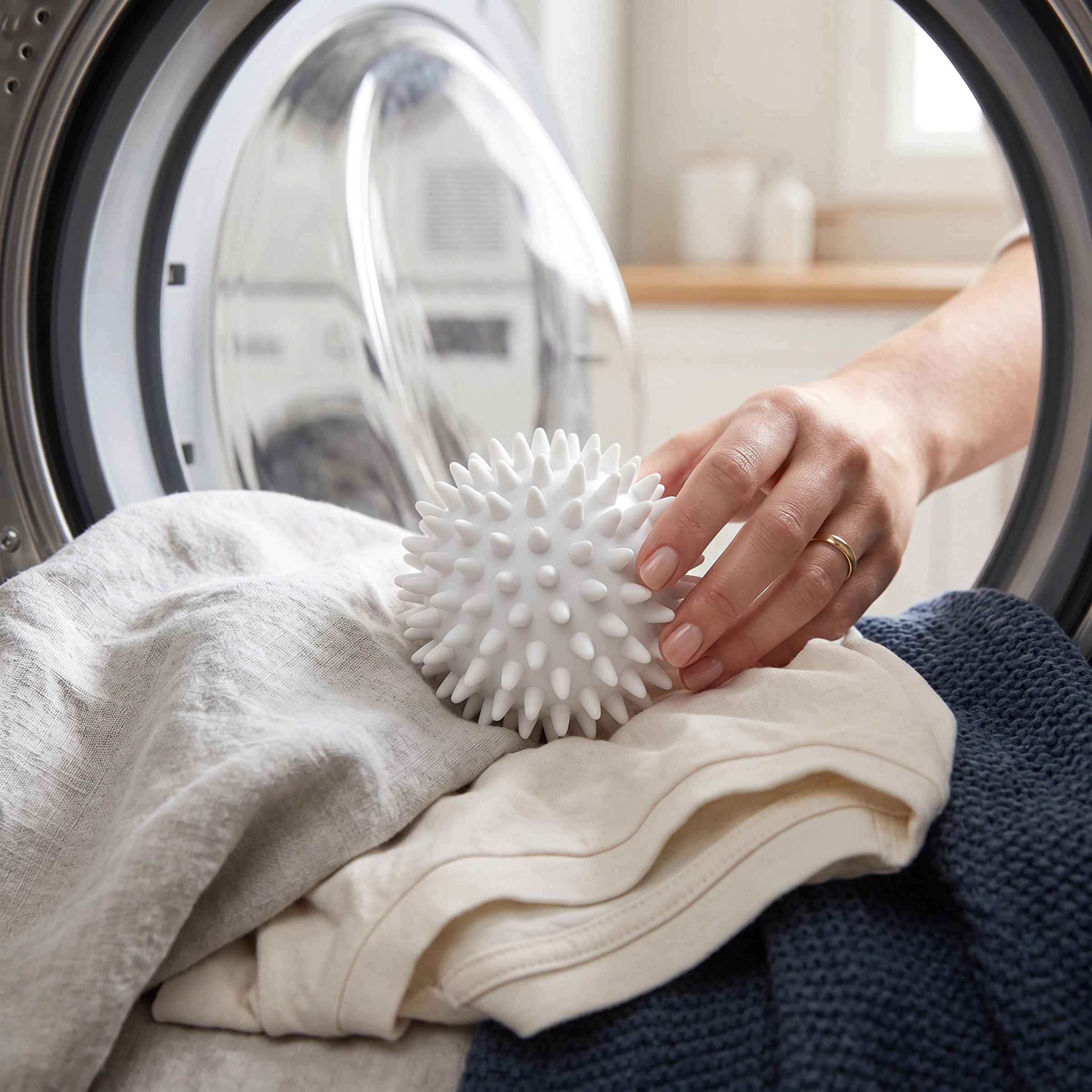 Reusable Dryer Balls with Textured Surface and Detangles Laundry, Set of 5