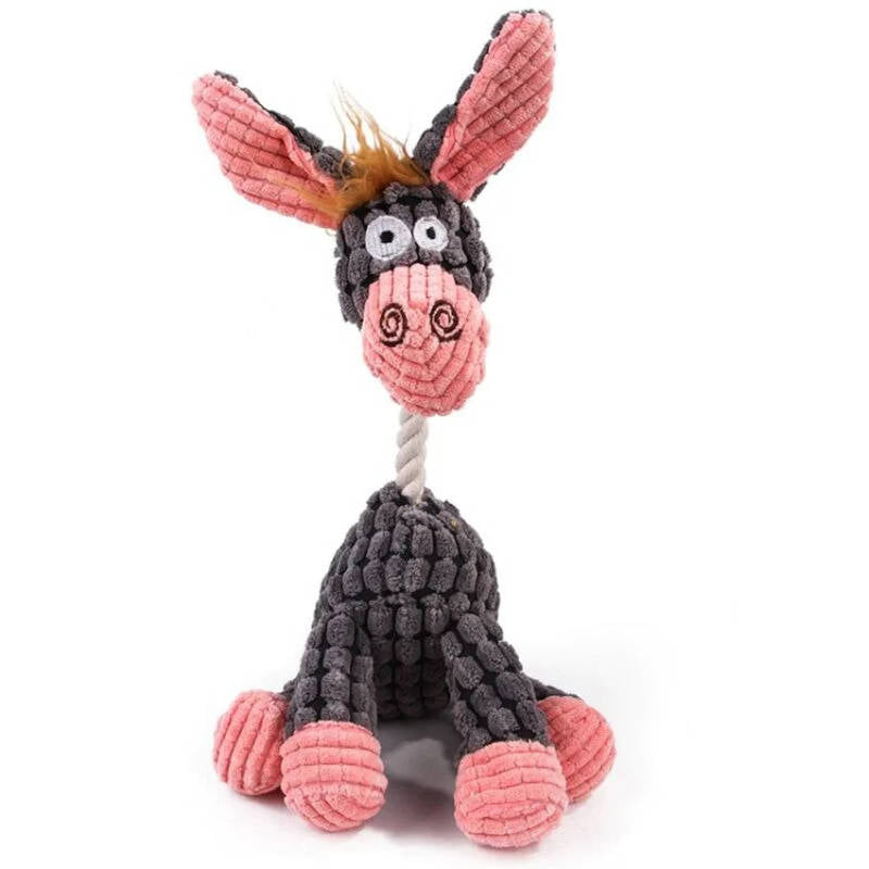 Plush Dog Toy with Reinforced Squeaker for Chewing and Fetch