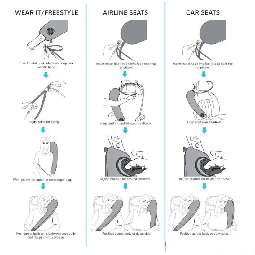 Ergonomic Travel Neck Pillow for Airplane and Car Use