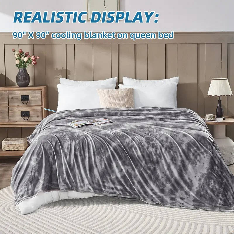 Breathable Summer Blanket with Nylon Cooling Side and Soft Back
