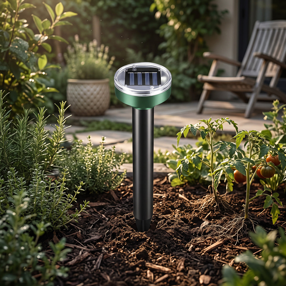 Solar Ultrasonic Rodent Repellent with Variable Frequency Sound and IP65 Waterproof Rating