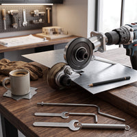 Metal Sheet Cutter Drill Attachment with Three Interchangeable Heads and Gear Blade