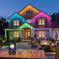 Roofline LED Light Strand 100ft with RGBICW Color Nodes and App Control
