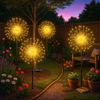 Solar Powered Starburst Garden Lights with Flexible Copper Wire Design