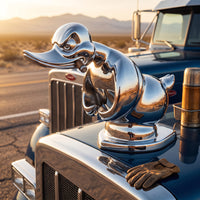 Chrome Duck Radiator Emblem with Integrated Mounting Pins