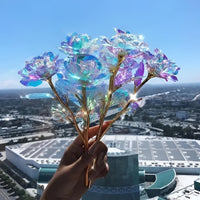Holographic Rose with Hand-Placed Petals and Iridescent Coating