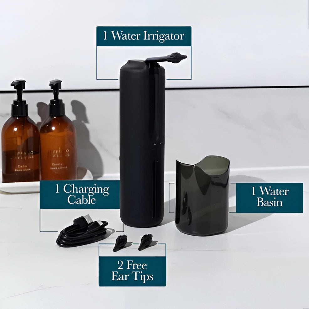 Rechargeable Ear Cleaning Support Irrigation Kit with 3 Pressure Modes and Tips