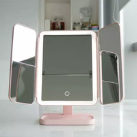 Makeup Mirror with Triple Panel LED Lighting and 2x 3x Magnification
