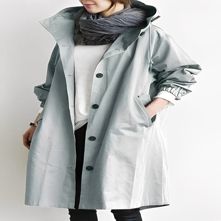 Long Trench Coat with Hood for Women - Marova Shop