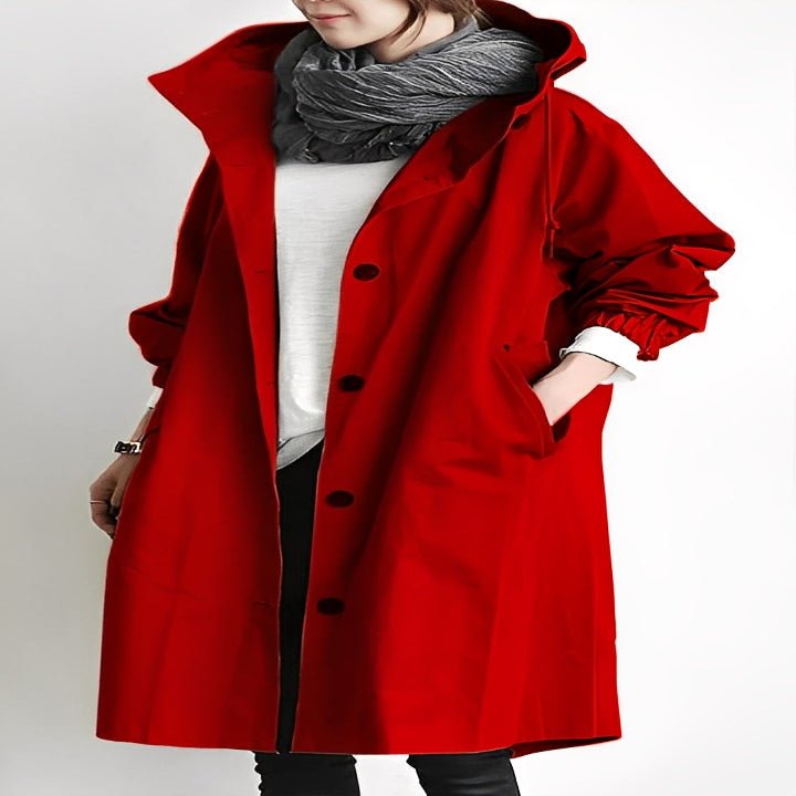Long Trench Coat with Hood for Women - Marova Shop