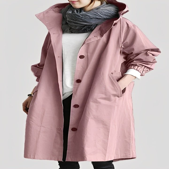 Long Trench Coat with Hood for Women - Marova Shop
