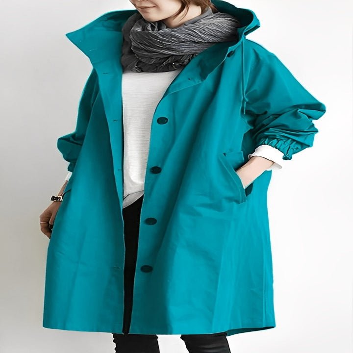 Long Trench Coat with Hood for Women - Marova Shop