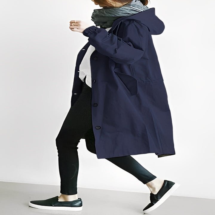 Long Trench Coat with Hood for Women - Marova Shop