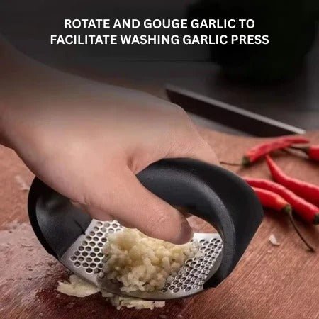 Manual Garlic Press Crusher, Black - Marova Shop