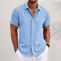 Button Down Shirt with Breathable Linen and Regular Fit for Men