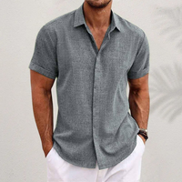 Button Down Shirt with Breathable Linen and Regular Fit for Men