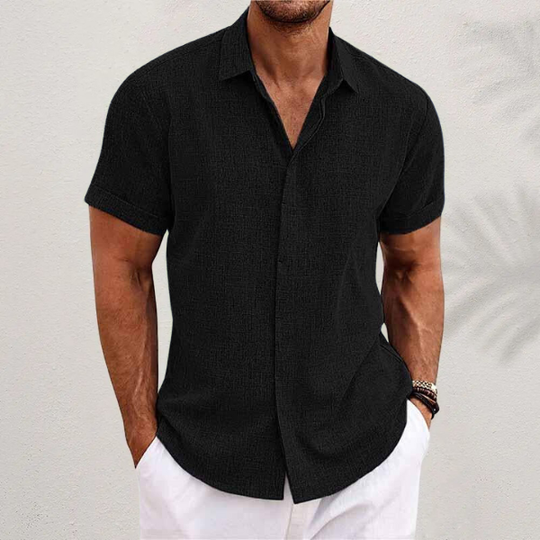 Button Down Shirt with Breathable Linen and Regular Fit for Men