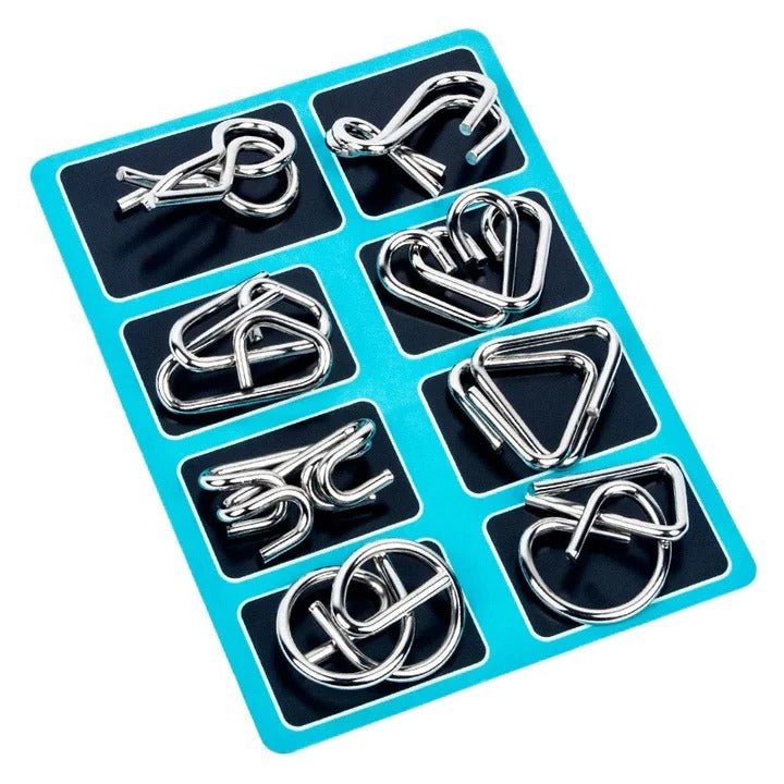 Metal Puzzle Ring Brain Teaser Set of 8 for Adults and Kids - Marova Shop