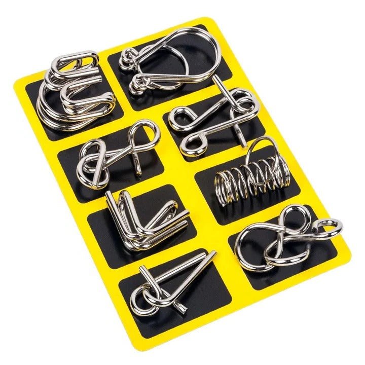 Metal Puzzle Ring Brain Teaser Set of 8 for Adults and Kids - Marova Shop