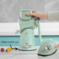 Vegetable Grater with Push Handle and Food Holder, Compact Storage