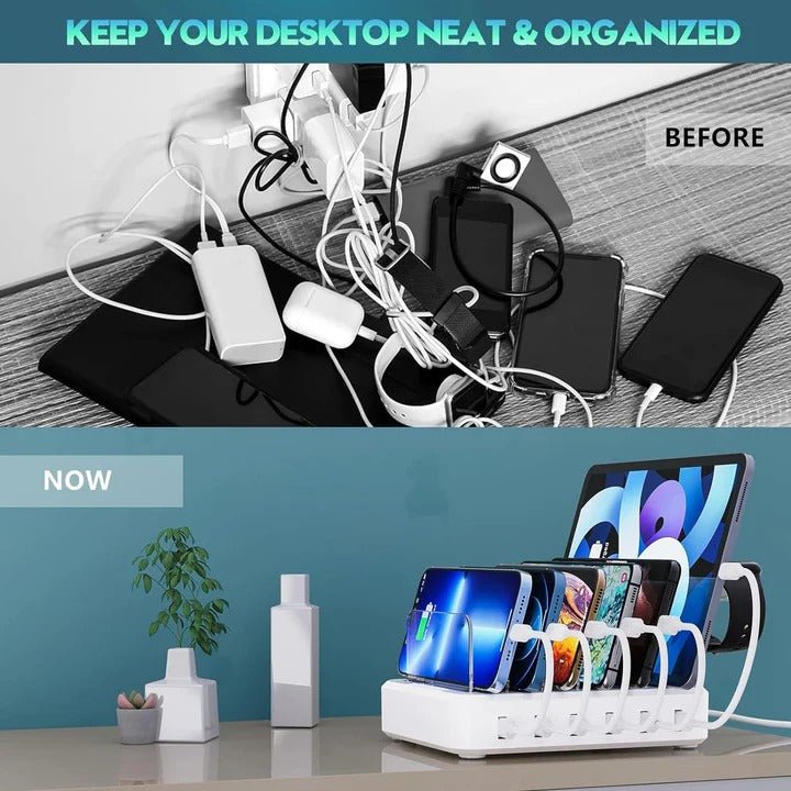 Multiple Device Charging Station Organizer with Fast USB Charging - Marova Shop