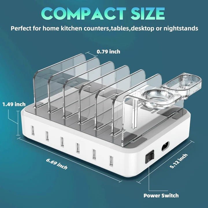 Multiple Device Charging Station Organizer with Fast USB Charging - Marova Shop