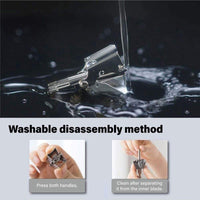 Manual Nose and Ear Hair Trimmer with Stainless Steel Rounded Blades and Cleaning Brush