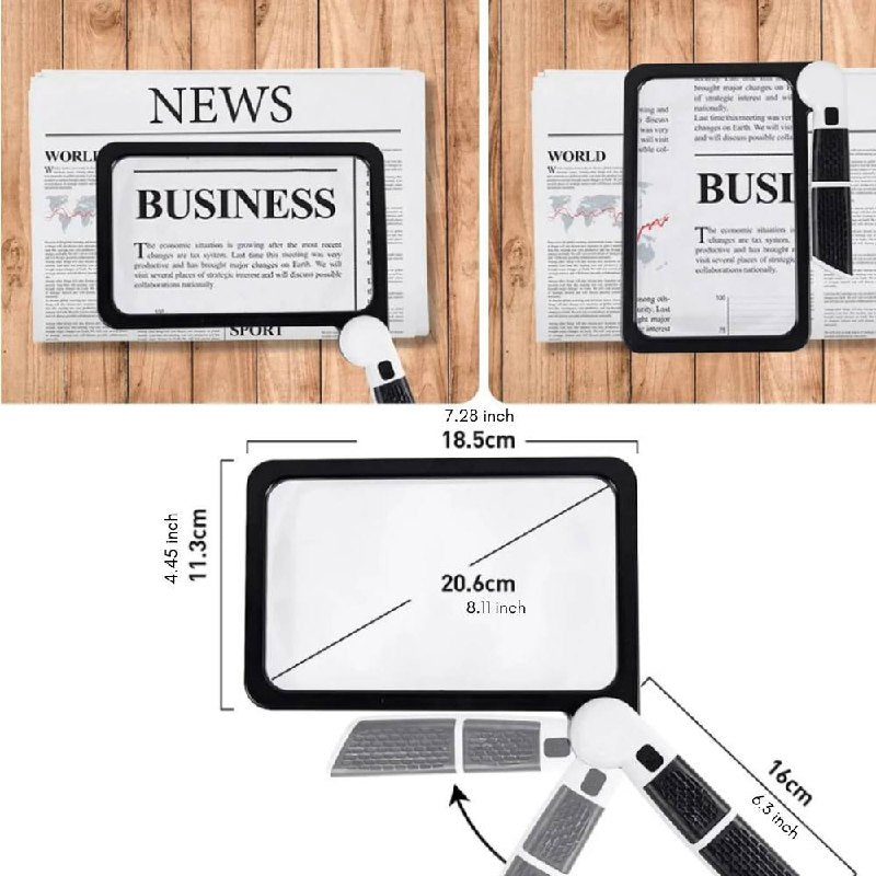 LED Full Page Magnifier with 5X Zoom for Reading and Crafting