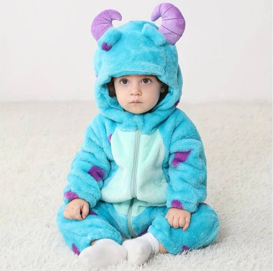 Toddler Animal Theme Jumpsuit Soft Cotton Hypoallergenic Fleece