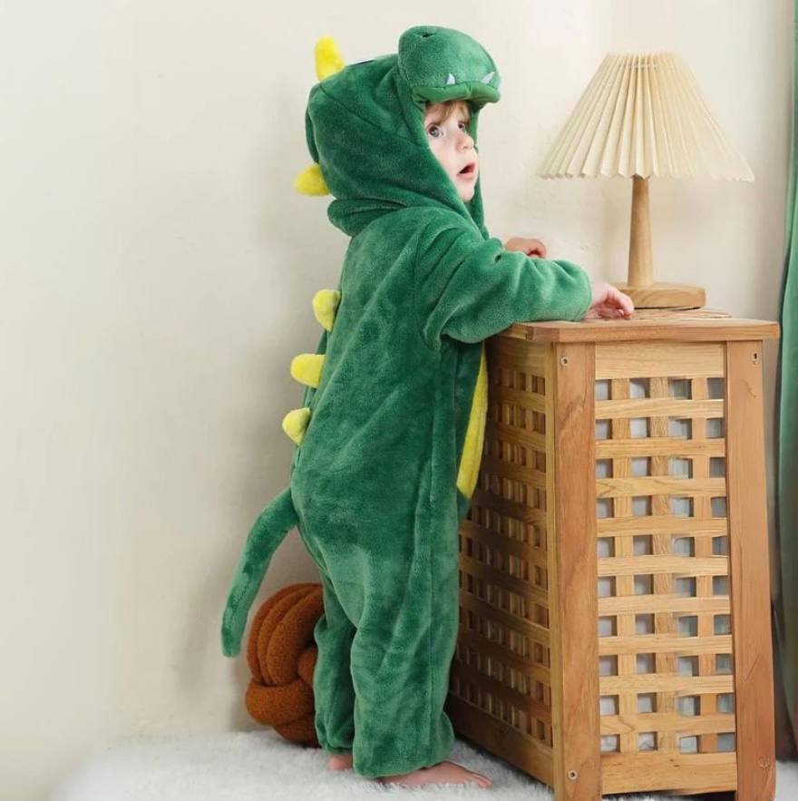 Toddler Animal Theme Jumpsuit Soft Cotton Hypoallergenic Fleece