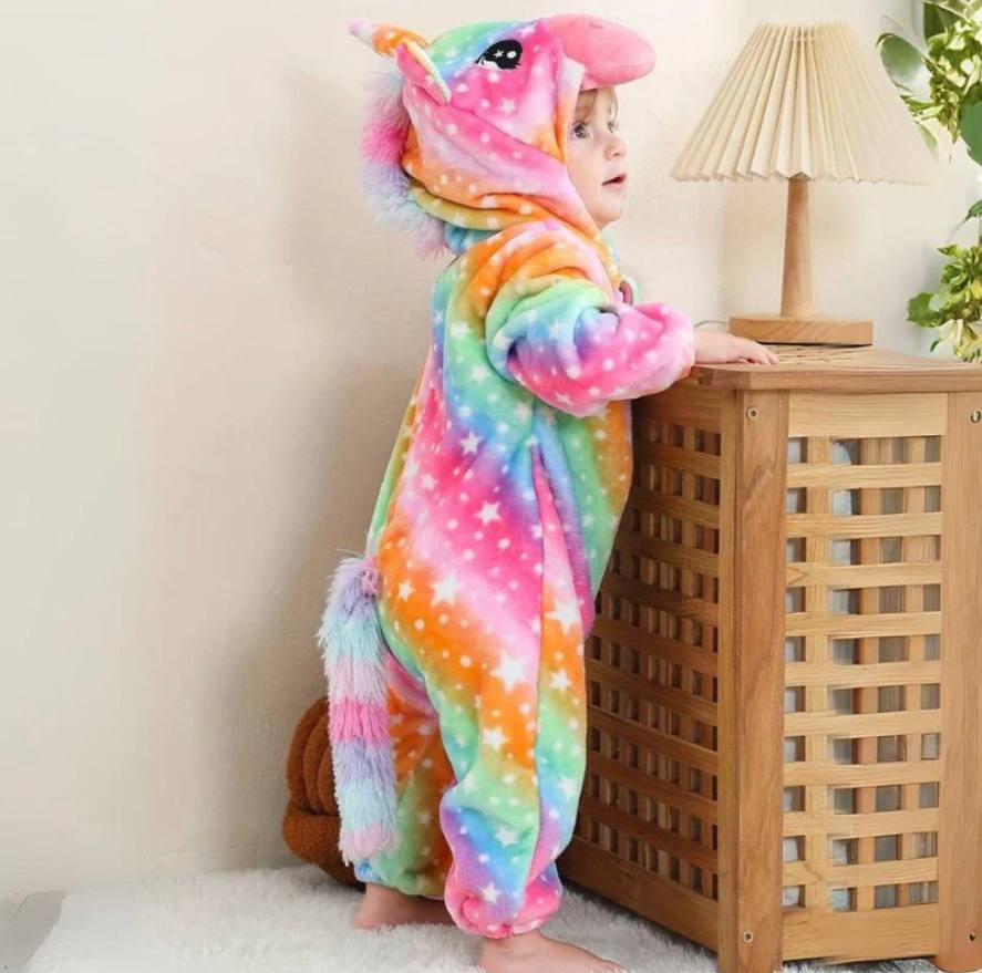 Toddler Animal Theme Jumpsuit Soft Cotton Hypoallergenic Fleece