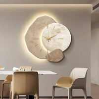 Wooden Wall Clock with Natural Design and Soft LED Light