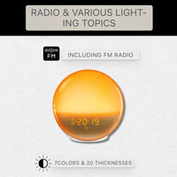 Sunrise Alarm Clock with Sunset Simulation, Bluetooth, App Control, FM Radio and USB Port