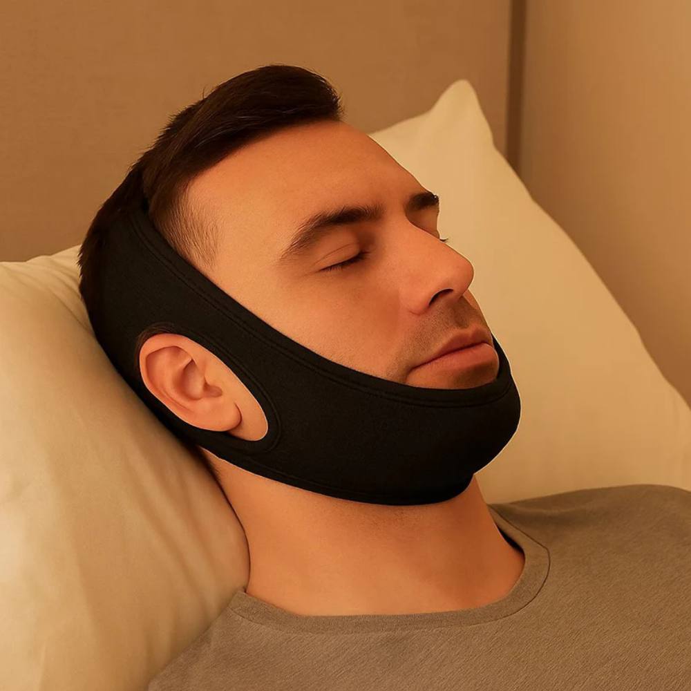 Adjustable Anti Snoring Chin Strap for Quiet Nights and Restful Sleep