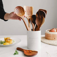 Acacia Wood Kitchen Utensil Set, Natural Stylish and Durable