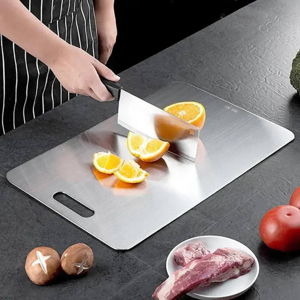 Stainless Steel Cutting Board, Hygienic Kitchen Board for Meat, Vegetables and Fruit