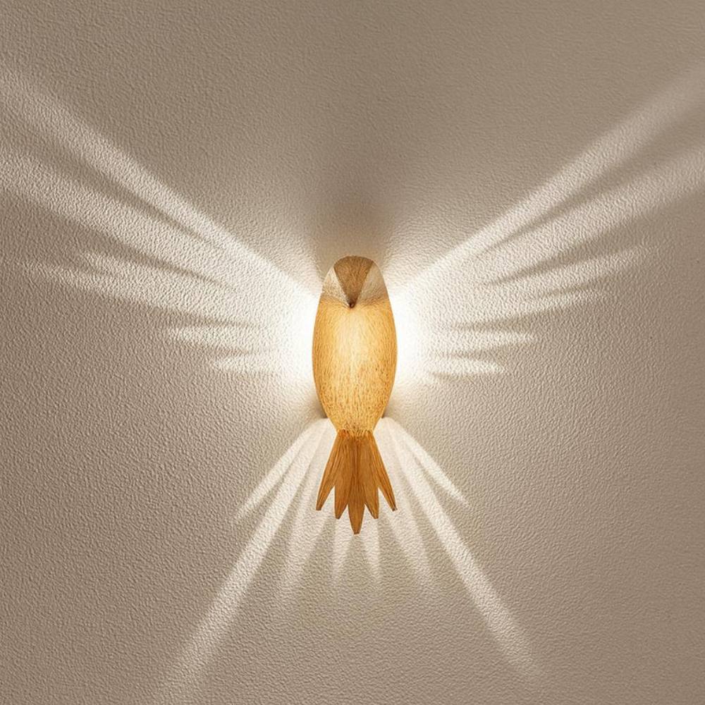 LED Wall Lamp Bird Design, 3D Light Effect with Wing Projection for Decorative Interior Lighting