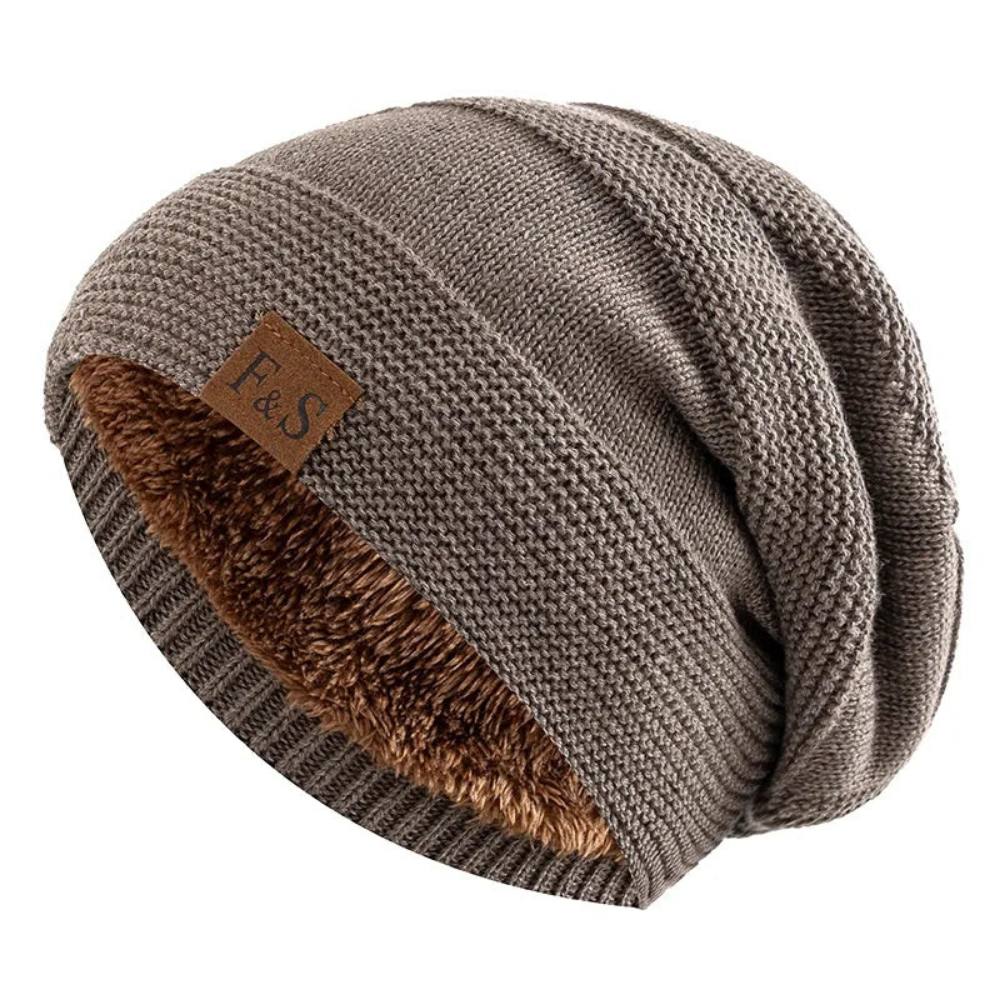 Winter Slouch Beanie for Men, Warm Acrylic Knit Hat for Cold Days