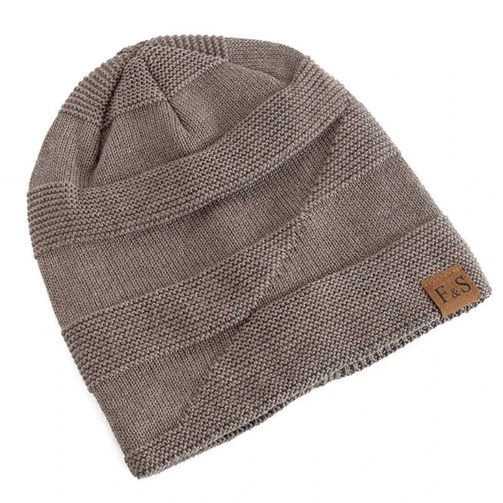 Winter Slouch Beanie for Men, Warm Acrylic Knit Hat for Cold Days