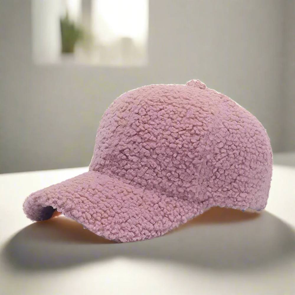 Adjustable Teddy Fabric Cap for Cold Months, Casual Fall and Winter Hat