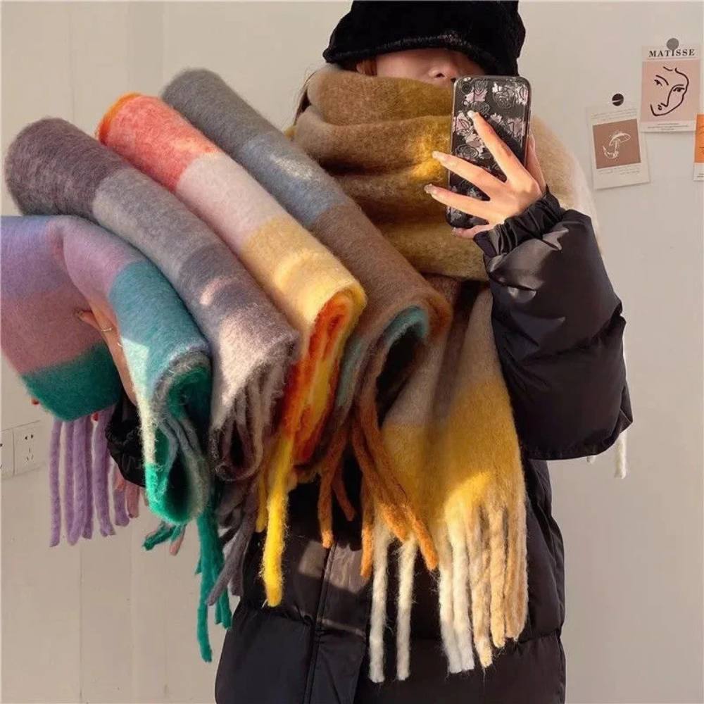 Womens Cashmere Scarf, Soft Multicolor Scarf for Warmth and Style