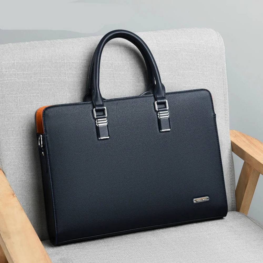 Leather Laptop Bag for Men with Adjustable Shoulder Strap, Spacious and Stylish for 14 to 15 Inch Laptops