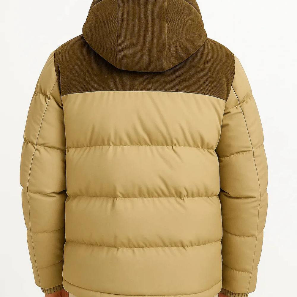 Mens Lightweight Puffer Jacket with Hood for Winter