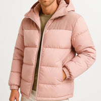 Mens Lightweight Puffer Jacket with Hood for Winter