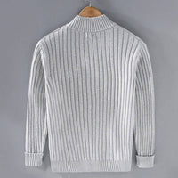 Mens Zip Cardigan, Modern Knitted Sweater with Refined Fit
