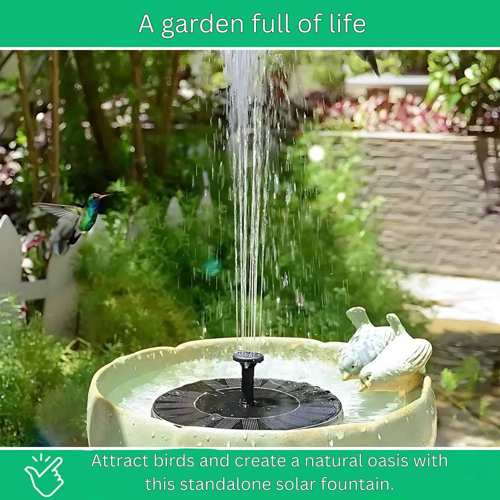 Mini Solar Water Fountain for Garden, Autonomous and Eco-Friendly