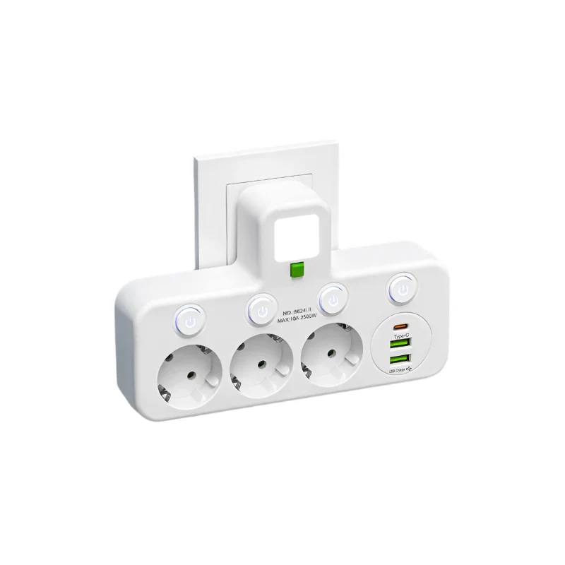 Smart Power Strip ProLine with 3-4 Outlets, 2 USB Ports, 1 USB-C Port, 2500W Surge Protection