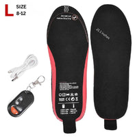 Rechargeable Heated Insoles with Remote Control, 3 Heat Settings, Trim to Fit Electric Foot Warmers for Winter and Outdoor