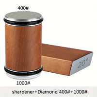 Diamond Sharpening Stone Set with Magnetic Holder, 15° and 20° Sharpening Angles for Knives and Tools